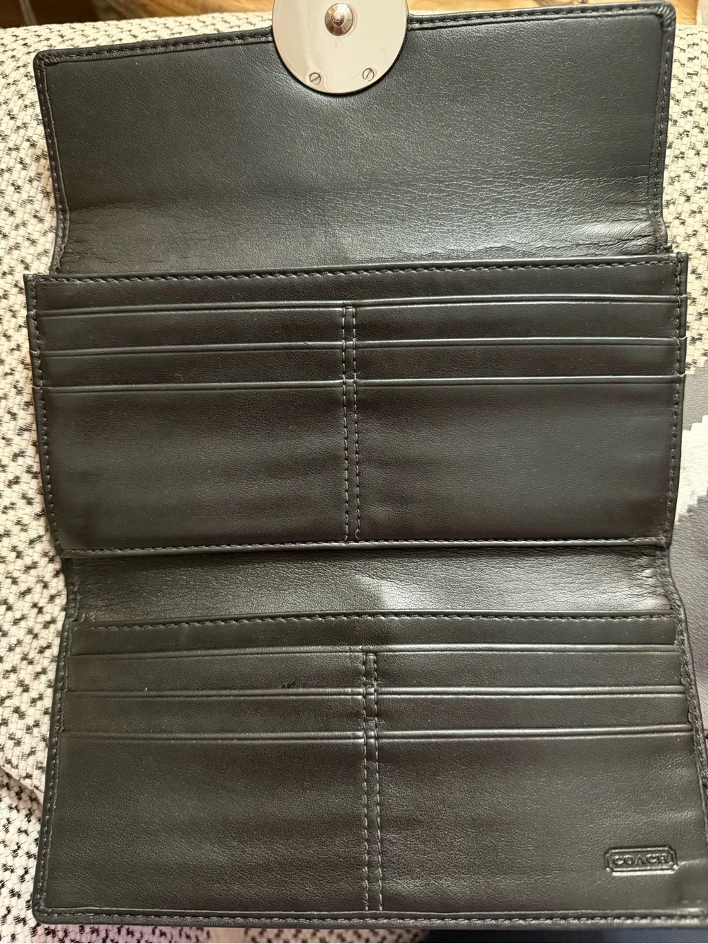 COACH ALEXANDRA BLACK LEATHER SLIM ENVELOPE F46148SV